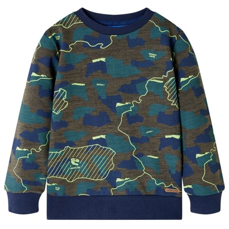 Kinder-Sweatshirt in dunklem Khaki-Melange, Größe 128. von vidaXL, Kinder-T-Shirts - Ref: Foro24-13242, Preis: 13,03 €, Rabat...