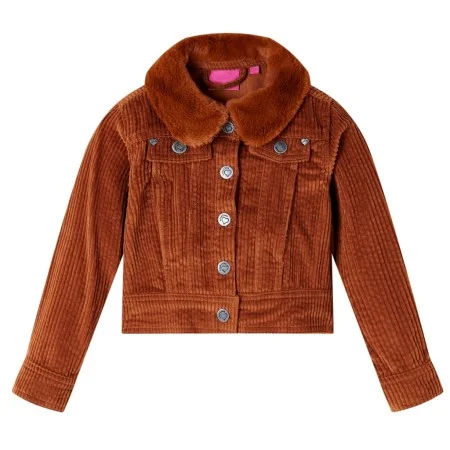 Cognac Cord Kinderjacke 128 von vidaXL, Oberbekleidung für Kinder - Ref: Foro24-13912, Preis: 13,53 €, Rabatt: %