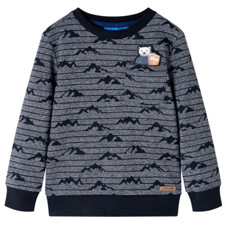 Marineblaues Kinder-Sweatshirt meliert 128 von vidaXL, Kinder-T-Shirts - Ref: Foro24-13152, Preis: 13,44 €, Rabatt: %