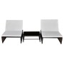 Reclining garden chairs with table 2 pcs brown PE rattan by vidaXL, Loungers - Ref: Foro24-43068, Price: 170,56 €, Discount: %