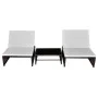 Reclining garden chairs with table 2 pcs brown PE rattan by vidaXL, Loungers - Ref: Foro24-43068, Price: 165,88 €, Discount: %