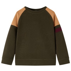 Kinder-Sweatshirt in dunklem Khaki und Kamel 116 von vidaXL, Kinder-T-Shirts - Ref: Foro24-13391, Preis: 13,64 €, Rabatt: %