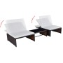 Liegende Gartenstühle mit Tisch, 2 Stück, braunes PE-Rattan von vidaXL, Liegen - Ref: Foro24-43068, Preis: 172,05 €, Rabatt: %