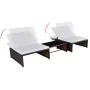 Reclining garden chairs with table 2 pcs brown PE rattan by vidaXL, Loungers - Ref: Foro24-43068, Price: 165,88 €, Discount: %