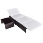 Reclining garden chairs with table 2 pcs brown PE rattan by vidaXL, Loungers - Ref: Foro24-43068, Price: 170,56 €, Discount: %