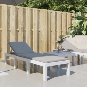Sun lounger with white PP cushions. by vidaXL, Loungers - Ref: Foro24-364724, Price: 159,73 €, Discount: %