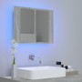 Schrank mit Spiegel und LED aus grauem Sperrholz 60x12x45 cm. von vidaXL, Badezimmerwaschtische - Ref: Foro24-822842, Preis: ...