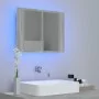 Schrank mit Spiegel und LED aus grauem Sperrholz 60x12x45 cm. von vidaXL, Badezimmerwaschtische - Ref: Foro24-822842, Preis: ...