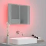 Schrank mit Spiegel und LED aus grauem Sperrholz 60x12x45 cm. von vidaXL, Badezimmerwaschtische - Ref: Foro24-822842, Preis: ...