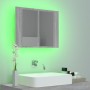Schrank mit Spiegel und LED aus grauem Sperrholz 60x12x45 cm. von vidaXL, Badezimmerwaschtische - Ref: Foro24-822842, Preis: ...