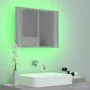 Schrank mit Spiegel und LED aus grauem Sperrholz 60x12x45 cm. von vidaXL, Badezimmerwaschtische - Ref: Foro24-822842, Preis: ...