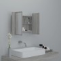 Schrank mit Spiegel und LED aus grauem Sperrholz 60x12x45 cm. von vidaXL, Badezimmerwaschtische - Ref: Foro24-822842, Preis: ...