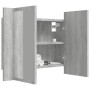 Schrank mit Spiegel und LED aus grauem Sperrholz 60x12x45 cm. von vidaXL, Badezimmerwaschtische - Ref: Foro24-822842, Preis: ...
