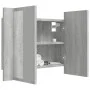 Schrank mit Spiegel und LED aus grauem Sperrholz 60x12x45 cm. von vidaXL, Badezimmerwaschtische - Ref: Foro24-822842, Preis: ...
