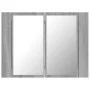 Schrank mit Spiegel und LED aus grauem Sperrholz 60x12x45 cm. von vidaXL, Badezimmerwaschtische - Ref: Foro24-822842, Preis: ...
