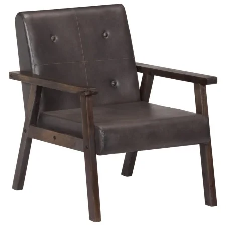 Sillón de cuero auténtico gris by vidaXL, Armchairs - Ref: Foro24-247643, Price: 212,16 €, Discount: %
