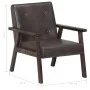 Sillón de cuero auténtico gris by vidaXL, Armchairs - Ref: Foro24-247643, Price: 212,16 €, Discount: %
