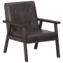 Sillón de cuero auténtico gris by vidaXL, Armchairs - Ref: Foro24-247643, Price: 215,30 €, Discount: %