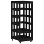 Leñero con ruedas madera maciza de pino negro 40x49x110 cm by vidaXL, Firewood bags and holders - Ref: Foro24-833335, Price: ...