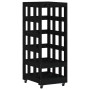 Leñero con ruedas madera maciza de pino negro 40x49x110 cm by vidaXL, Firewood bags and holders - Ref: Foro24-833335, Price: ...