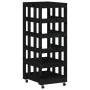 Leñero con ruedas madera maciza de pino negro 40x49x110 cm by vidaXL, Firewood bags and holders - Ref: Foro24-833335, Price: ...