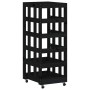 Leñero con ruedas madera maciza de pino negro 40x49x110 cm by vidaXL, Firewood bags and holders - Ref: Foro24-833335, Price: ...