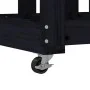 Leñero con ruedas madera maciza de pino negro 40x49x110 cm by vidaXL, Firewood bags and holders - Ref: Foro24-833335, Price: ...