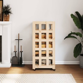 Leñero con ruedas madera maciza de pino 40x49x110 cm by vidaXL, Firewood bags and holders - Ref: Foro24-832327, Price: 59,57 ...