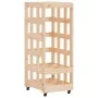 Leñero con ruedas madera maciza de pino 40x49x110 cm de vidaXL, Bolsas y soportes de leña - Ref: Foro24-832327, Precio: 59,01...
