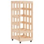 Leñero con ruedas madera maciza de pino 40x49x110 cm de vidaXL, Bolsas y soportes de leña - Ref: Foro24-832327, Precio: 59,57...