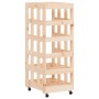 Leñero con ruedas madera maciza de pino 40x49x110 cm de vidaXL, Bolsas y soportes de leña - Ref: Foro24-832327, Precio: 59,57...