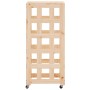 Leñero con ruedas madera maciza de pino 40x49x110 cm de vidaXL, Bolsas y soportes de leña - Ref: Foro24-832327, Precio: 59,57...