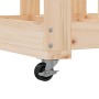 Massiver Kiefernholz-Holzstapelwagen mit Rädern 40x49x110 cm. von vidaXL, Brennholztaschen und -halter - Ref: Foro24-832327, ...