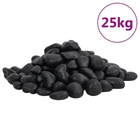Guijarros pulidos negros 25 kg 2-5 cm by vidaXL, Aquarium decoration - Ref: Foro24-155328, Price: 67,20 €, Discount: %