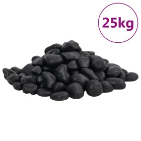 Guijarros pulidos negros 25 kg 2-5 cm