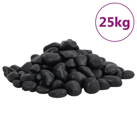 Guijarros pulidos negros 25 kg 2-5 cm de vidaXL, Decoración de acuarios - Ref: Foro24-155328, Precio: 67,20 €, Descuento: %