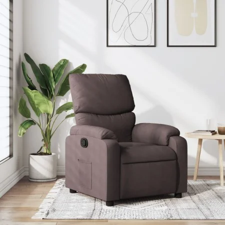 Sillón reclinable de tela marrón oscuro by vidaXL, Armchairs - Ref: Foro24-373415, Price: 193,13 €, Discount: %
