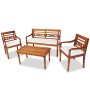 Set Gartenmöbel 4-teilig und Kissen massives Teakholz von vidaXL, Gartensets - Ref: Foro24-43055, Preis: 498,36 €, Rabatt: %