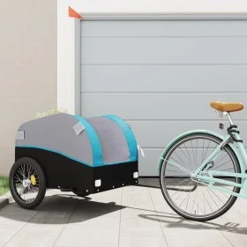 Remolque para bicicleta hierro negro y azul 45 kg by vidaXL, Bicycle trailers - Ref: Foro24-94135, Price: 84,83 €, Discount: %