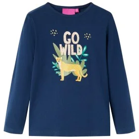 Kinder Langarmshirt in Marineblau, Größe 140. von vidaXL, Kinder-T-Shirts - Ref: Foro24-13563, Preis: 8,30 €, Rabatt: %