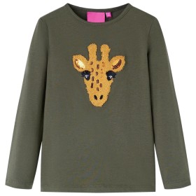 Langärmeliges khaki-farbenes Kinder-T-Shirt, Größe 104. von vidaXL, Kinder-T-Shirts - Ref: Foro24-13485, Preis: 8,66 €, Rabat...