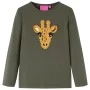 Langärmeliges khaki-farbenes Kinder-T-Shirt, Größe 104. von vidaXL, Kinder-T-Shirts - Ref: Foro24-13485, Preis: 8,59 €, Rabat...