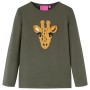 Langärmeliges khaki-farbenes Kinder-T-Shirt, Größe 104. von vidaXL, Kinder-T-Shirts - Ref: Foro24-13485, Preis: 8,66 €, Rabat...