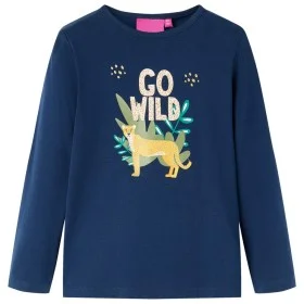 Kinder Langarmshirt in Marineblau, Größe 116. von vidaXL, Kinder-T-Shirts - Ref: Foro24-13561, Preis: 8,30 €, Rabatt: %