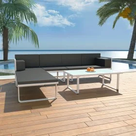 4-piece garden furniture set and black aluminum cushions by vidaXL, Garden sets - Ref: Foro24-42815, Price: 371,02 €, Discoun...