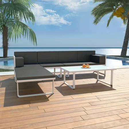 4-piece garden furniture set and black aluminum cushions by vidaXL, Garden sets - Ref: Foro24-42815, Price: 370,95 €, Discoun...