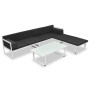 4-teiliges Gartenmöbel-Set und schwarze Aluminiumkissen von vidaXL, Gartensets - Ref: Foro24-42815, Preis: 374,46 €, Rabatt: %