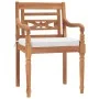 Batavia chairs with cushions 2 units solid teak wood by vidaXL, Garden chairs - Ref: Foro24-43056, Price: 270,41 €, Discount: %