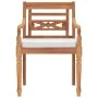 Batavia chairs with cushions 2 units solid teak wood by vidaXL, Garden chairs - Ref: Foro24-43056, Price: 270,41 €, Discount: %