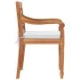 Batavia chairs with cushions 2 units solid teak wood by vidaXL, Garden chairs - Ref: Foro24-43056, Price: 270,41 €, Discount: %